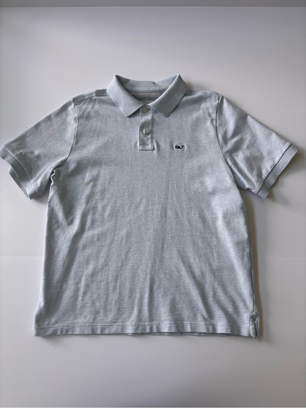 Vineyard Vines Boys Light Blue Polo Shirt Size M Classic Whale Logo